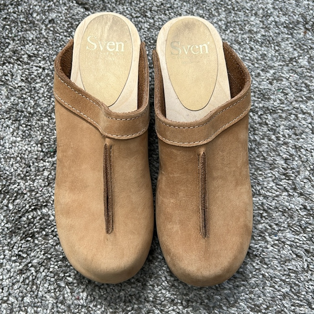 SVEN nubuck clogs 37**